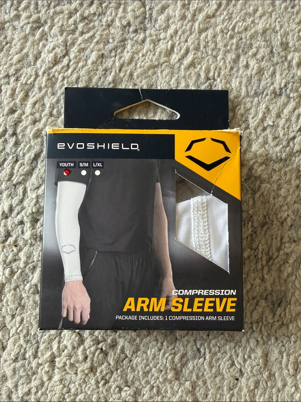 EvoShield Youth White Compression Arm Sleeve